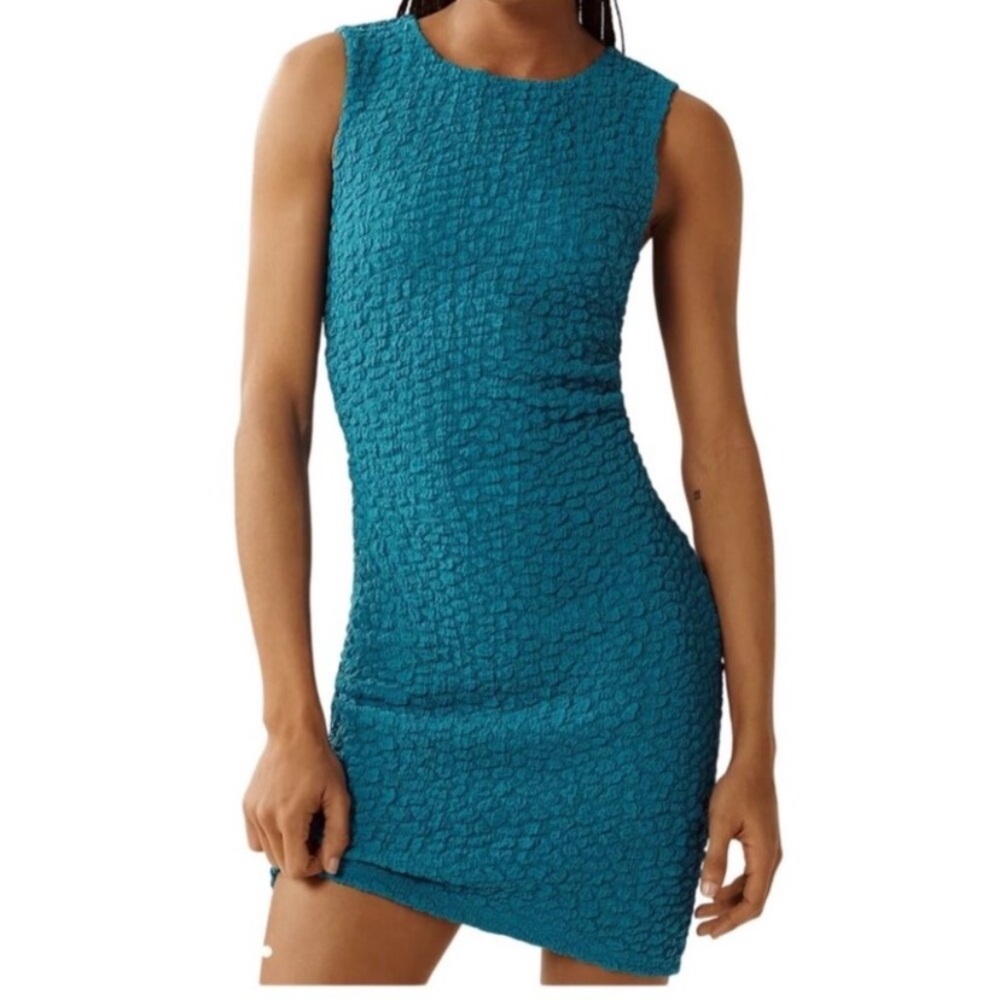 Anthropologie Textured Mini Shift Dress
Blue, XXS